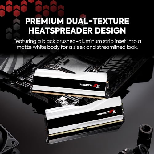 G.SKILL Trident Z5 RGB Series (Intel XMP 3.0) DDR5 RAM 64GB (2x32GB) 6400MT/s CL32-39-39-102 1.40V Desktop Computer Memory UDIMM - Matte Black (F5-6400J3239G32GX2-TZ5RK)