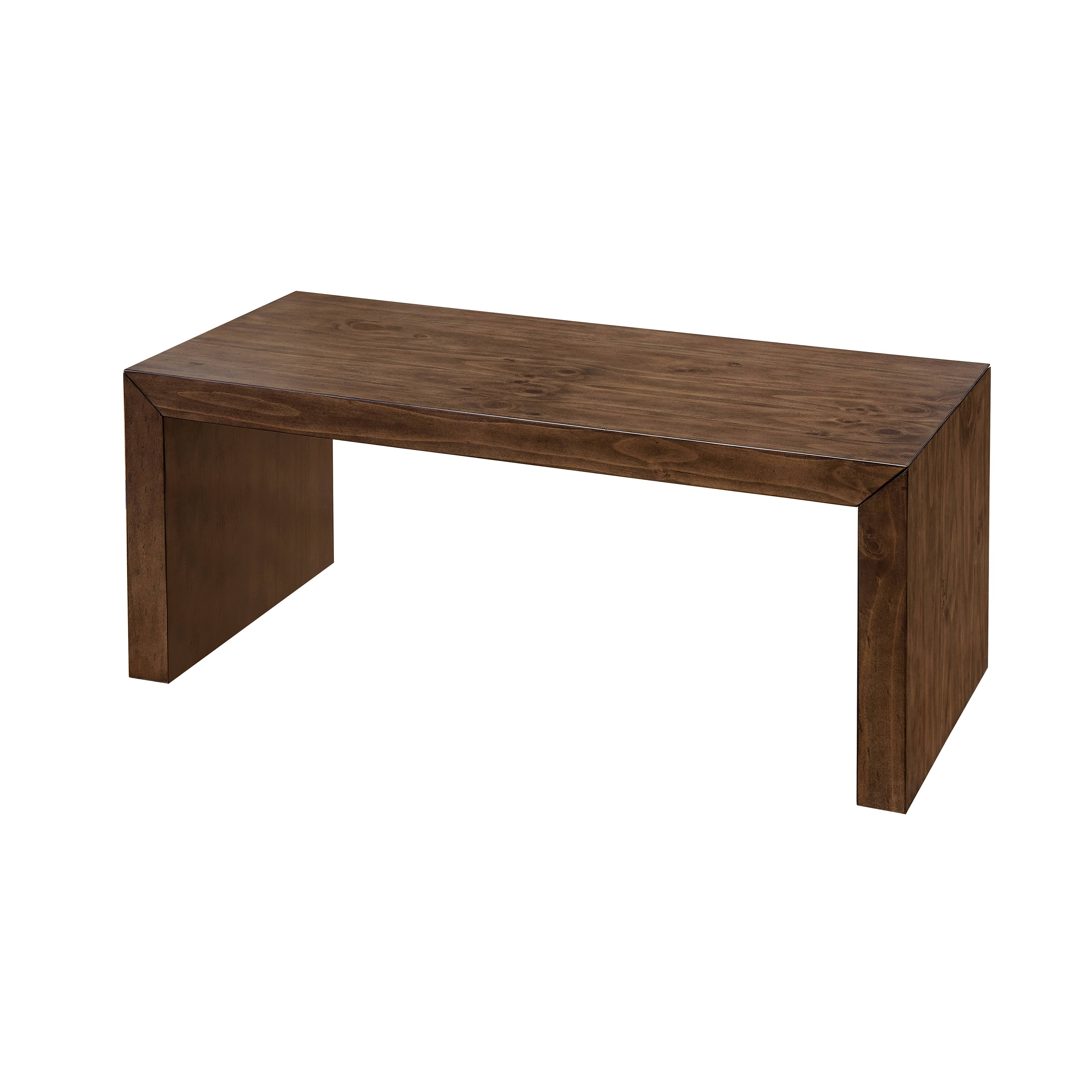 Pulaski Minimalist Modern Wooden Bench in Brown