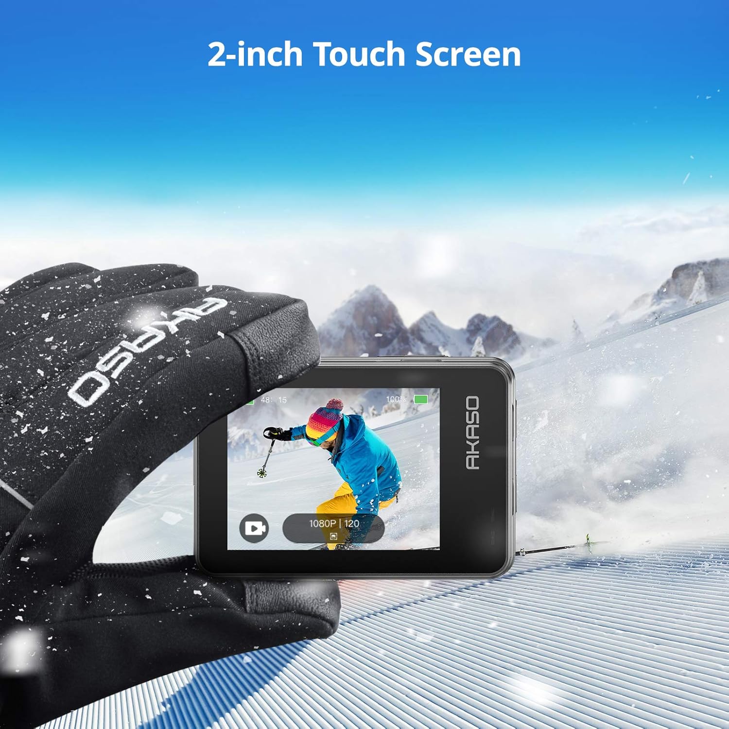 AKASO Brave 7 4K30FPS 20MP WiFi Action Camera with Touch Screen IPX8 33FT Waterproof Camera EIS 2.0 Zoom Support External Mic Voice Control with 2X 1350mAh Batteries Vlog Camera