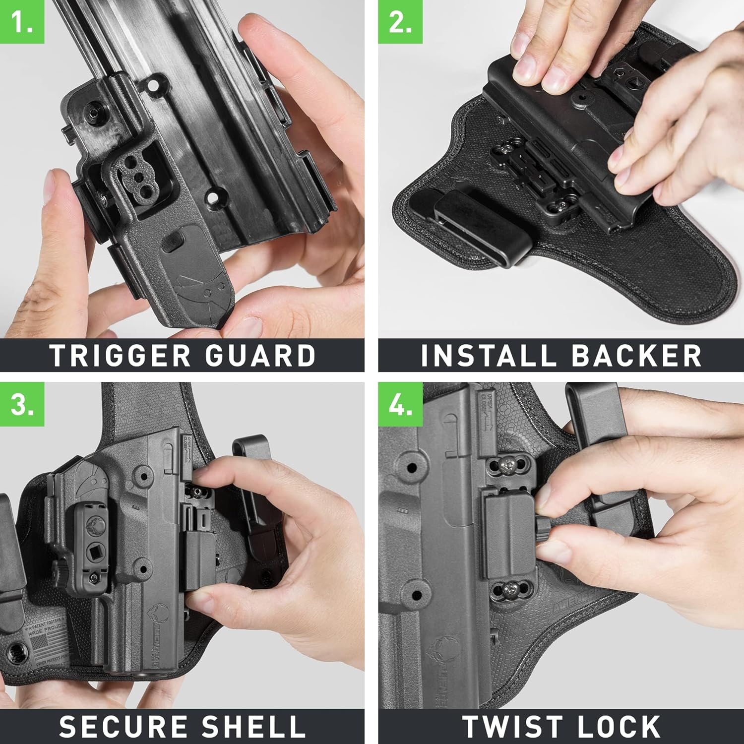 Alien Gear Shapeshift 4 in 1 Holster - IWB, Appendix, OWB Paddle, and OWB Belt Slide Included - Concealed and Open Carry - Tuckable - Right Hand Draw - Glock 22