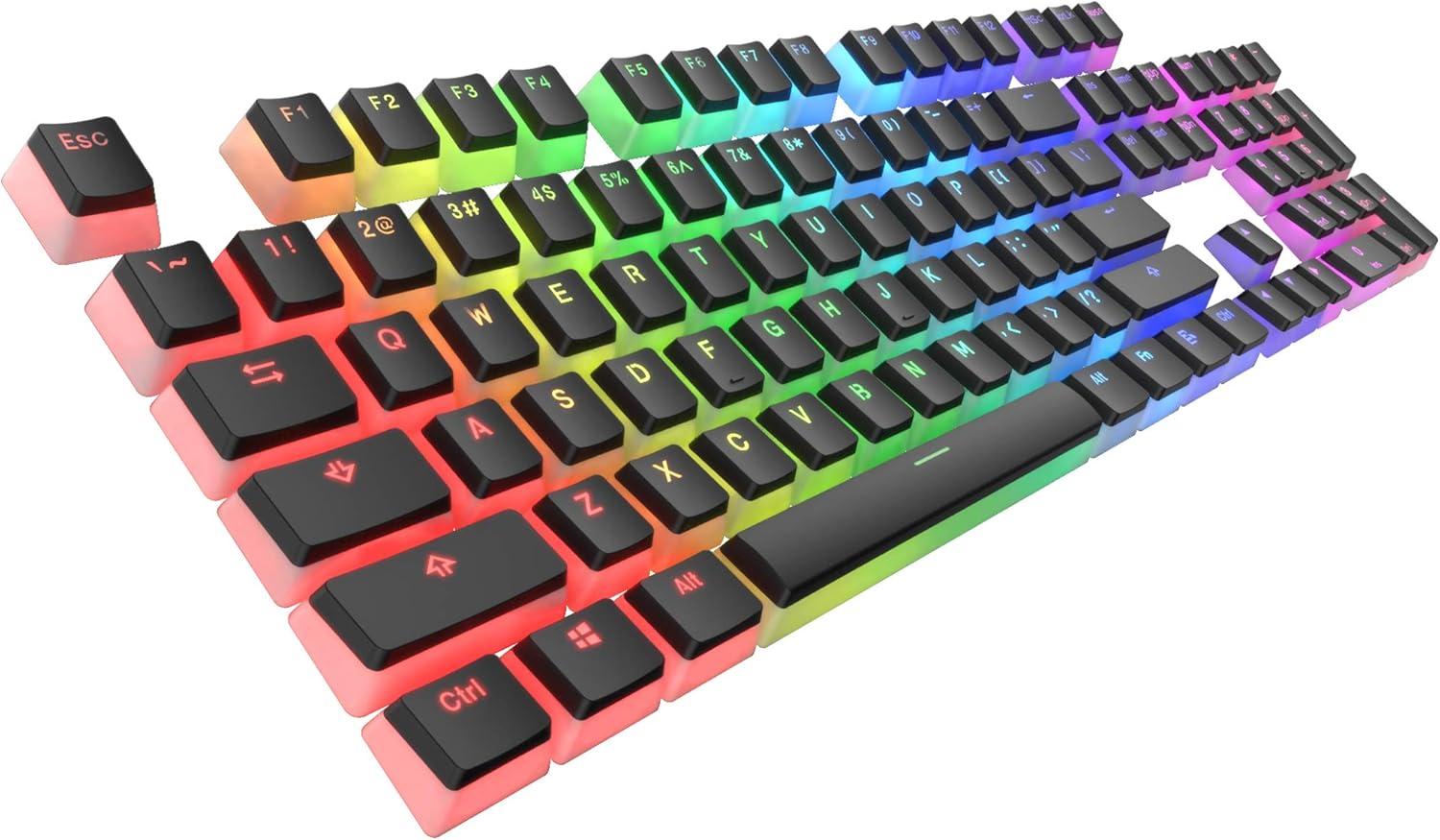 Tecware PBT Keycaps, Double-Shot PBT Keycap Set, for Mechanical Keyboards, Full 111 Keys Set, OEM Profile, English (US, ANSI) (Pudding White)