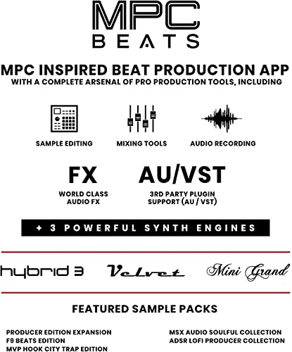 Akai MPK Mini MK3 MIDI Keyboard Controller + M-Audio SP2 Sustain Pedal, with MPC Beats and Software Suite – Beat Maker Bundle (White)