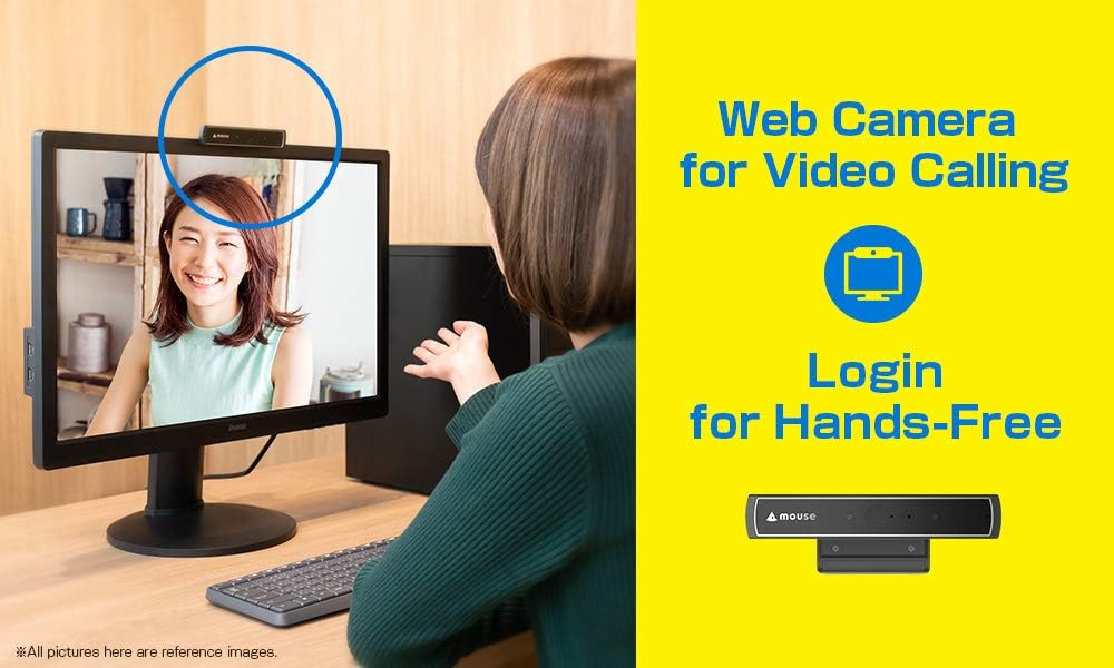 MouseComputer Facial Recognition Webcam Anti-Spoofing Hands-Free Easy Login Dual Mic IR USB2.0 Zoom Teams Webex Online Conf Meeting for Windows 11 10 Hello CM02A Pack of 2