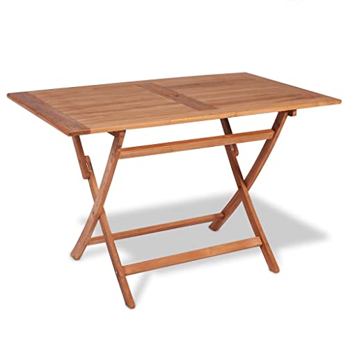 5 Piece Patio Dining Set Solid Teak Wood,Teak Wood Patio Dining Set with Folding Chairs for Outdoor Camping and Picnics Furniture Sets for Patio, Lawn & Garden