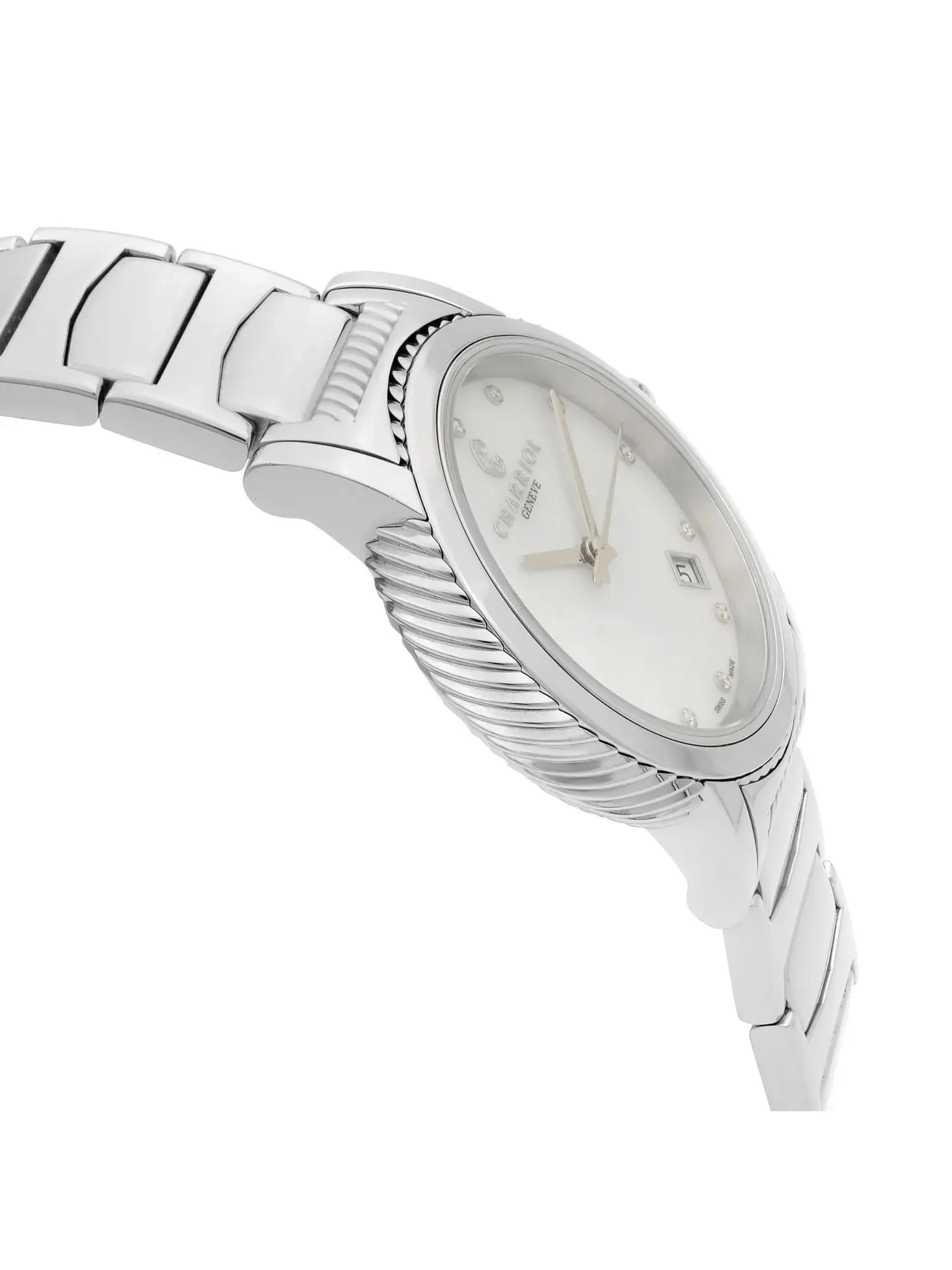 Charriol Parisii Steel Diamond White MOP Dial Quartz Ladies Watch P33S2.920.001