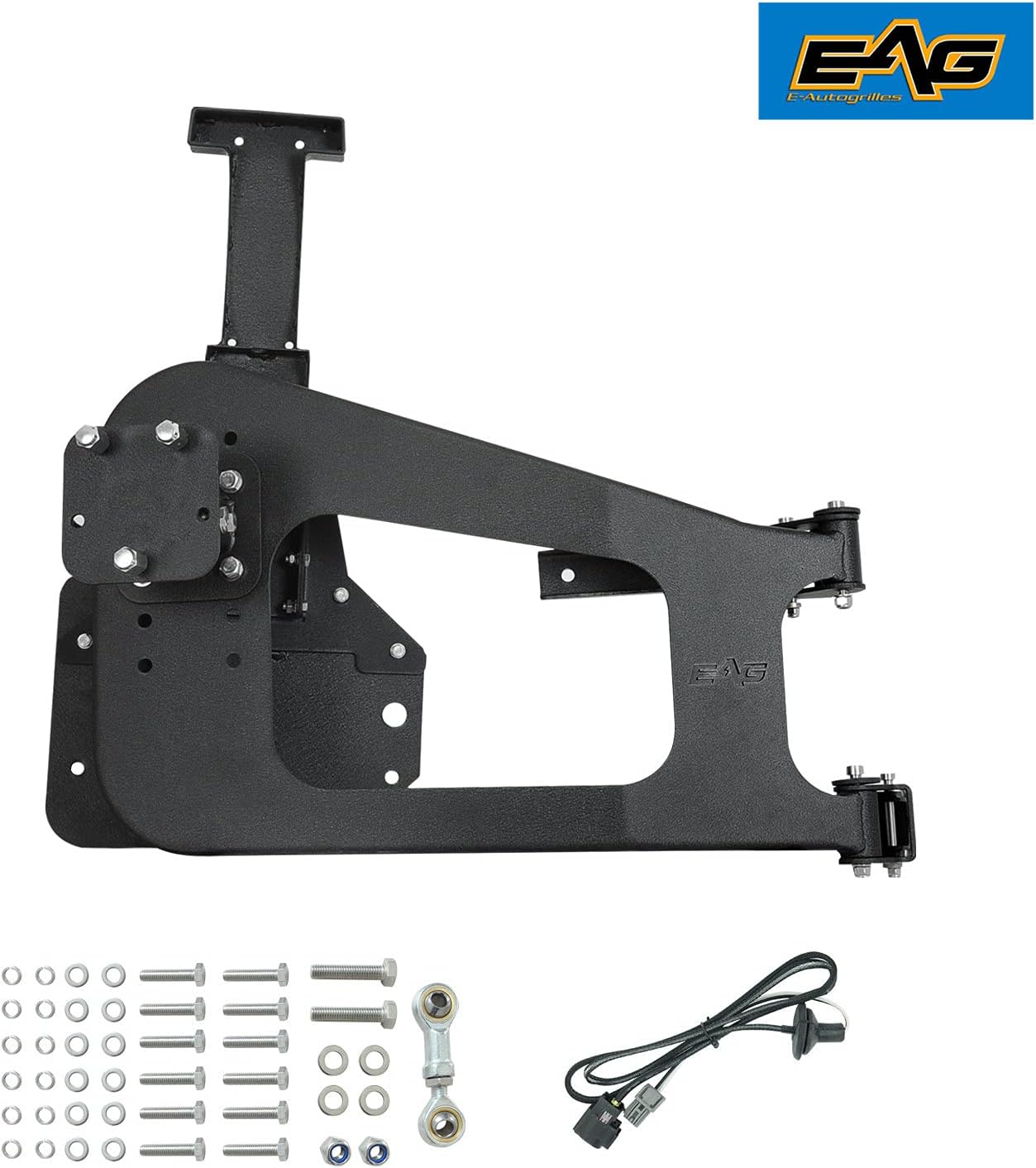 EAG JK Rear Bumper W/Tire Carrier & Adjustable Tire Mount Fit for 2007-2018 Wrangler JK