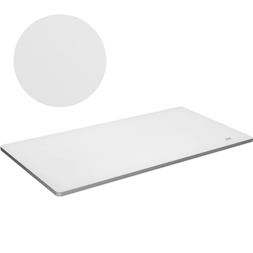 VEVOR Table Top 55" x 28" x 1", Universal Solid One-Piece Particle Board Desk Top for Sit and Stand, Height Adjustable Desk Frame, Rectangular Countertop for Home and Office, White