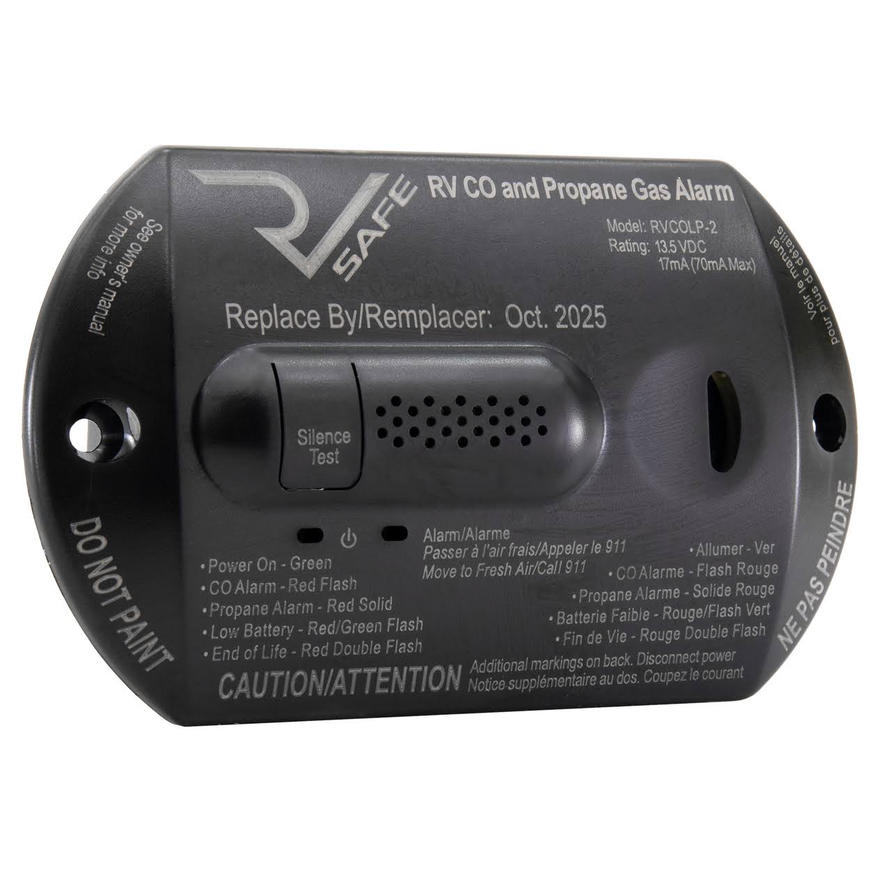 RV LP Propane Gas Detector with Co Carbon Monoxide Alarm RP-12789