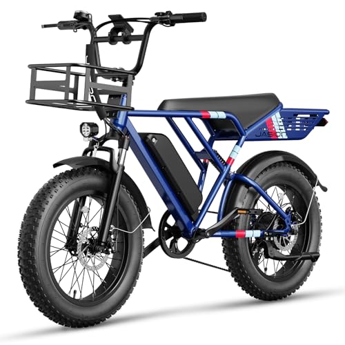 Jasion RetroVolt Electric Bike for Adults,【1500W Peak Motor & 30MPH & 70Miles】 Electric Dirt Bike,Dual Suspension Ebikes for Adults, 20" Fat Tire Ebike with 48V 13Ah Battery, UL 2849 Tested
