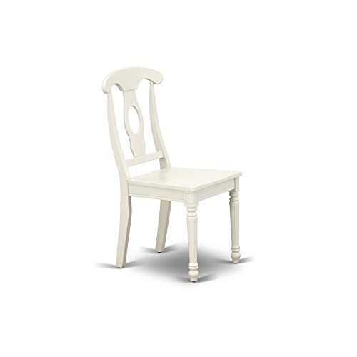 East West Furniture Vancouver 9 Piece Set Includes an Oval Dining Table with Butterfly Leaf and 8 Kitchen Chairs, 40x76 Inch, VAKE9-LWH-W