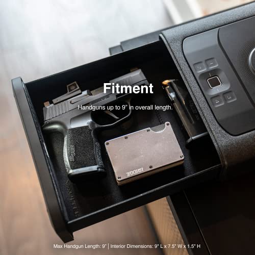 VAULTEK Smart Station™ Biometric Smart Safe with Built-in Wireless Phone Charger + Auto Open Drawer + Bluetooth Safe Management (Titanium Gray)