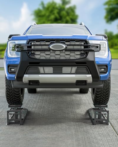 Hydraulic Car Ramps, 4-Position Adjustment, 5T 11000lbs Low Profile Car Lift Service Ramps Truck Trailer Garage,Height Hydraulic Vehicle Ramps, Lift Height 11.61-16.21 inches
