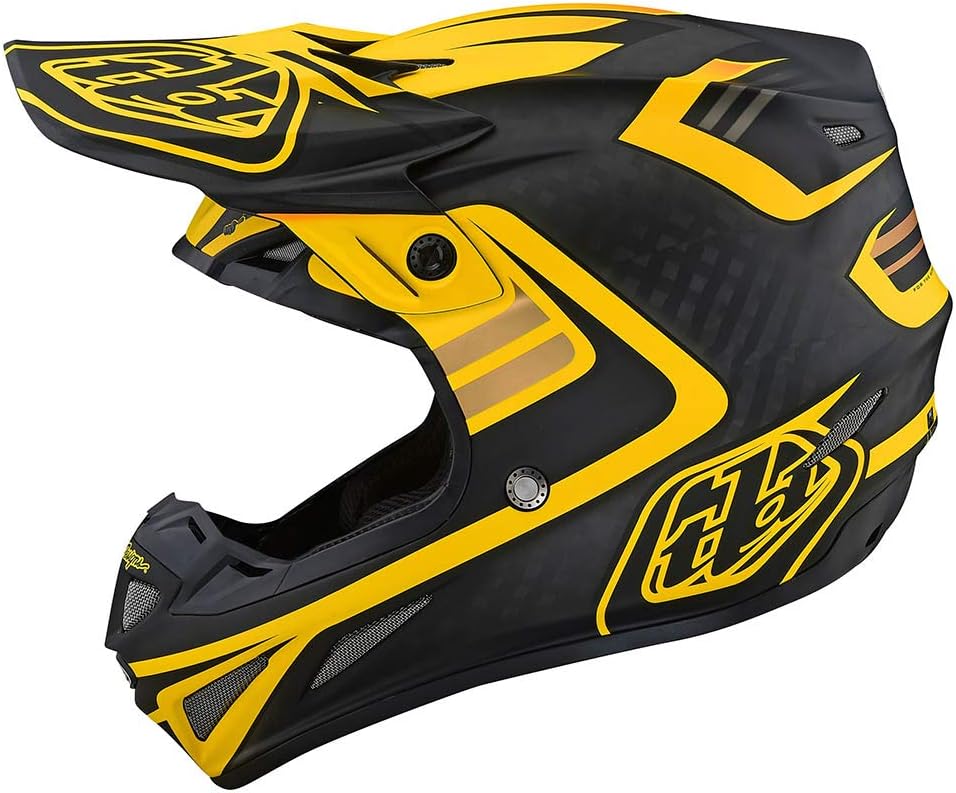 Troy Lee Designs Adult | Offroad | Motocross | SE4 Carbon w/MIPS Flash Helmet (Black/Yellow, Small)