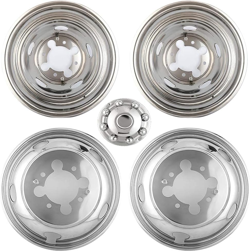 Kucaruce Set of 4 19.5 10 Lug Wheel Skins Hub Caps Rim Covers Stainless Steel Wheel Simulators For 2008-2020 R_a_m 4500 5500 Pickup