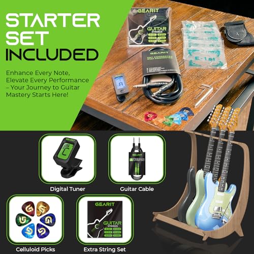 GearIT Professional Electric Guitar (Premium Ash Tonewood), GST-200 SoCal Series, 39in Full-Size, HSS Pickups with Coil Split, Round Frets, Genuine Rosewood Fretboard, Accessories - Metallic Gray