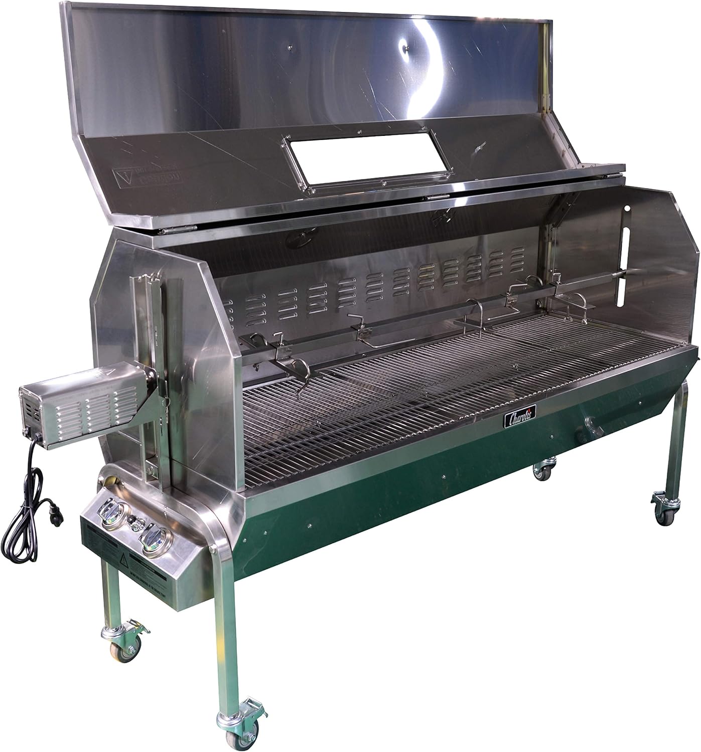 62" Propane Spit Roaster, 50W Motor, 100$ Stainless Steel BBQ rotisserie for Whole Pig, Lamb, Goat - Model SSG1-XL