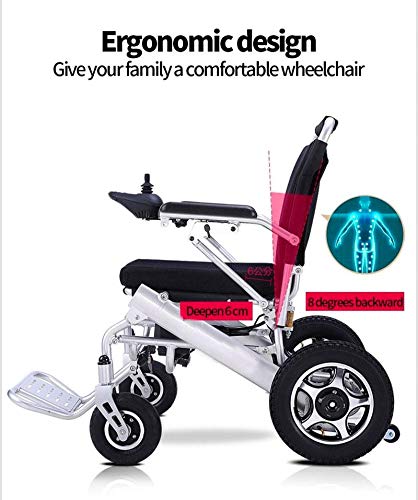 Fold & Travel Lightweight Motorized Electric Power Wheelchair Scooter, Aviation Travel Safe Electric Wheelchair Scooter Heavy Duty Power Wheelchair