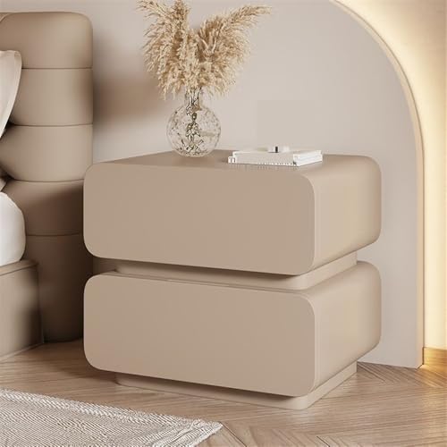 Bedroom Modern Bedside Table, Nightstand with 2 Drawers, Cream Style Simple Modern Solid Wood Bedside Table, Bedside Table, Wooden Nightstand, Modern Bedside Table(White,15.75*15.75*19.69in)