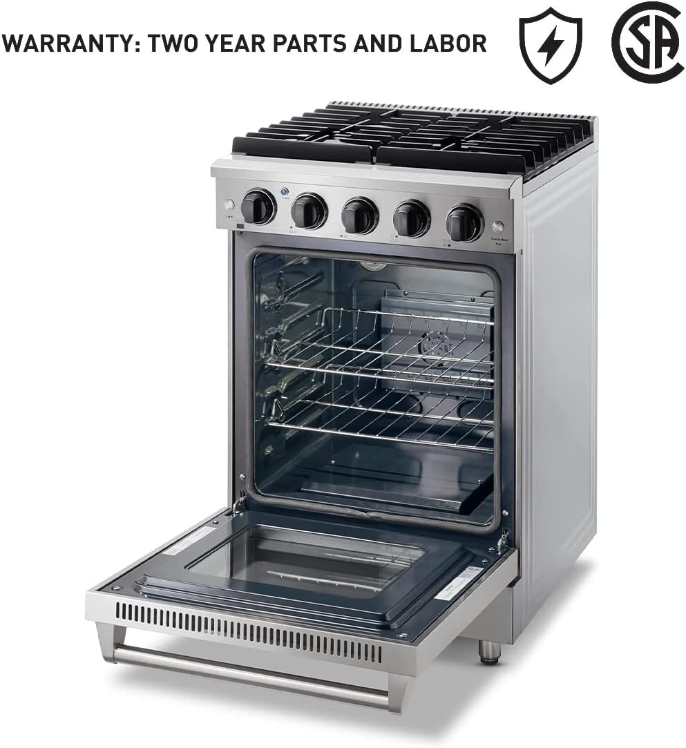 Thor Kitchen 30 in. 4.55 Cu. Ft. Freestanding Gas Range with 5 Burners, Continuous Cast Iron Grates, in Stainless Steel, LRG3001U