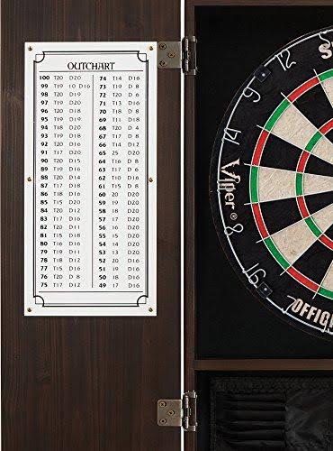 Viper Metropolitan Solid Wood Cabinet u0026 Sisal/Bristle Dartboard Ready-to-Play Bundle with Steel-Tip Darts, Integrated Storag