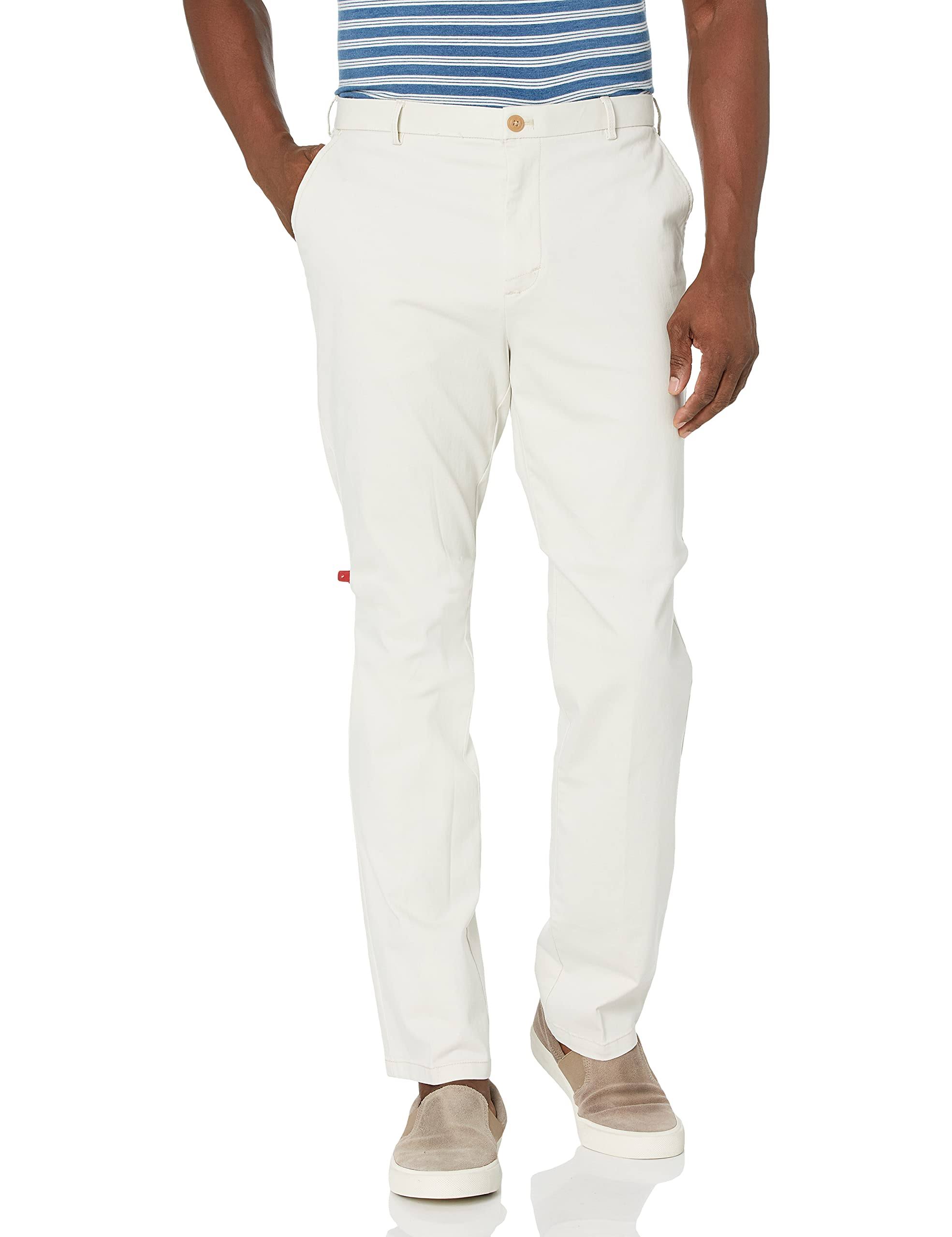 Izod Men&s Saltwater Stretch Flat Front Straight Fit Chino (Discontinued by)