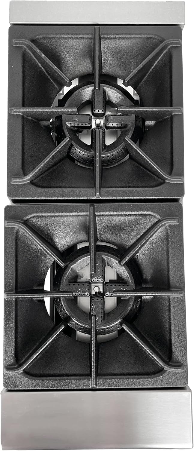 FSE 12-Inch Commercial Heavy Duty Countertop Gas Hotplate/Range with Two Burners, 50,000 BTU (CULCTH12NG)