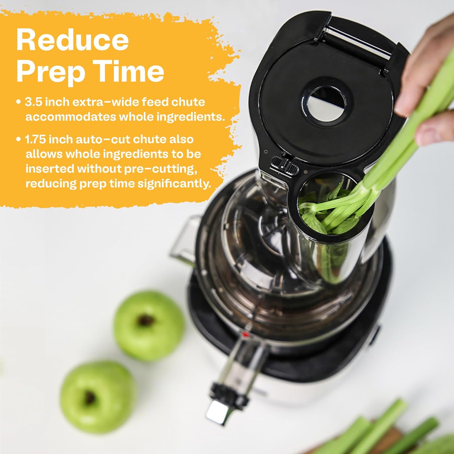 Kuvings Whole Slow Juicer REVO830W Cold Press Masticating Juicer Machine | Extra Wide 88mm & 48mm Food Chutes | Quiet Strong Motor Auto-Cut Fruits & Veggies | Smoothie Sorbet Attachment | White