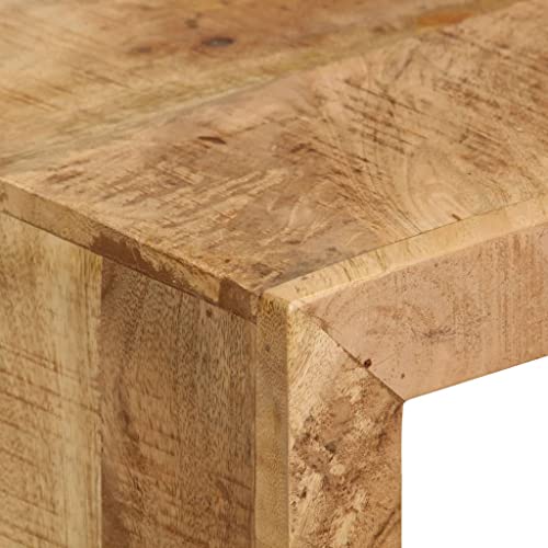 TV Stand Solid Mango Wood,MidCentury Modern Wooden TV Stand with Adjustable Length and Wrought Iron Legs, 45.3" L x 18" W x 15.7" H TV & Media Furniture