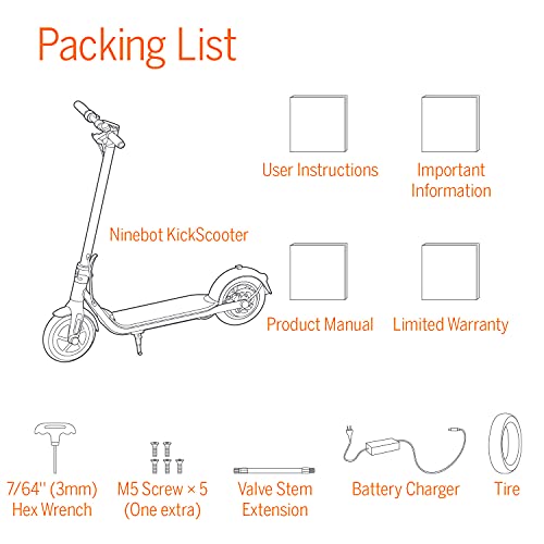 Segway Ninebot F40 Electric Kick Scooter, 350W Powerful Motor, 10-inch Pneumatic Tire, Foldable Commuter Electric Scooter for Adults, UL-2272 Certified