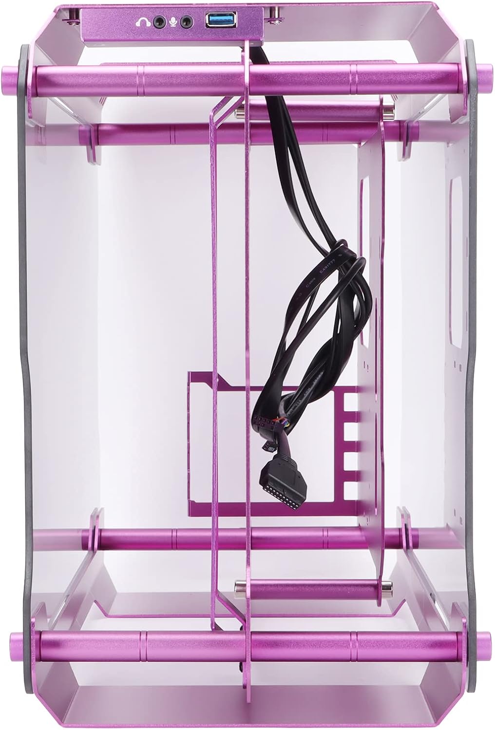 Dilwe Premium Mid-Tower ATX Case PC Gaming Case, Tempered Glass Panels Gaming PC Case Computer Chassis, ATX Matx Open Style Water Cooled Mini Gaming Chassis