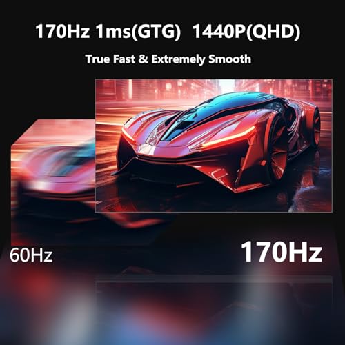 FYHXele Gaming Monitor, Computer Monitor, 1ms, Premium Display, Eye Care, DisplayPort, HDMI, VESA Mount
