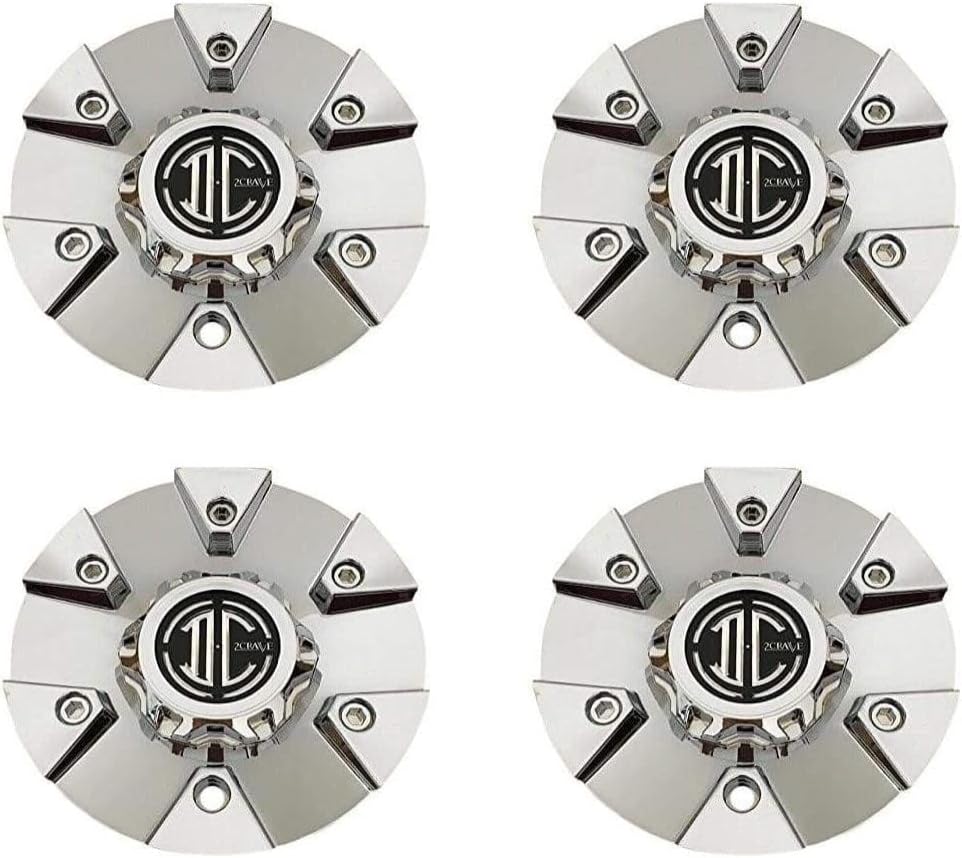 2 II Crave Wheels Chrome Custom Wheel Center Hub Cap # C622801CAP with Screws (1)