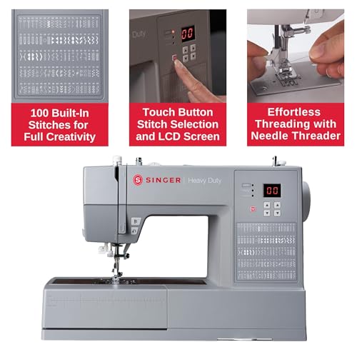 SINGER Heavy Duty 6620C Computerized Sewing Machine with Accessories | 215 Stitches, LCD Screen, Built-In Needle Threader | Easy Setup, Durable Metal Frame, Ideal for Clothes & Home Projects