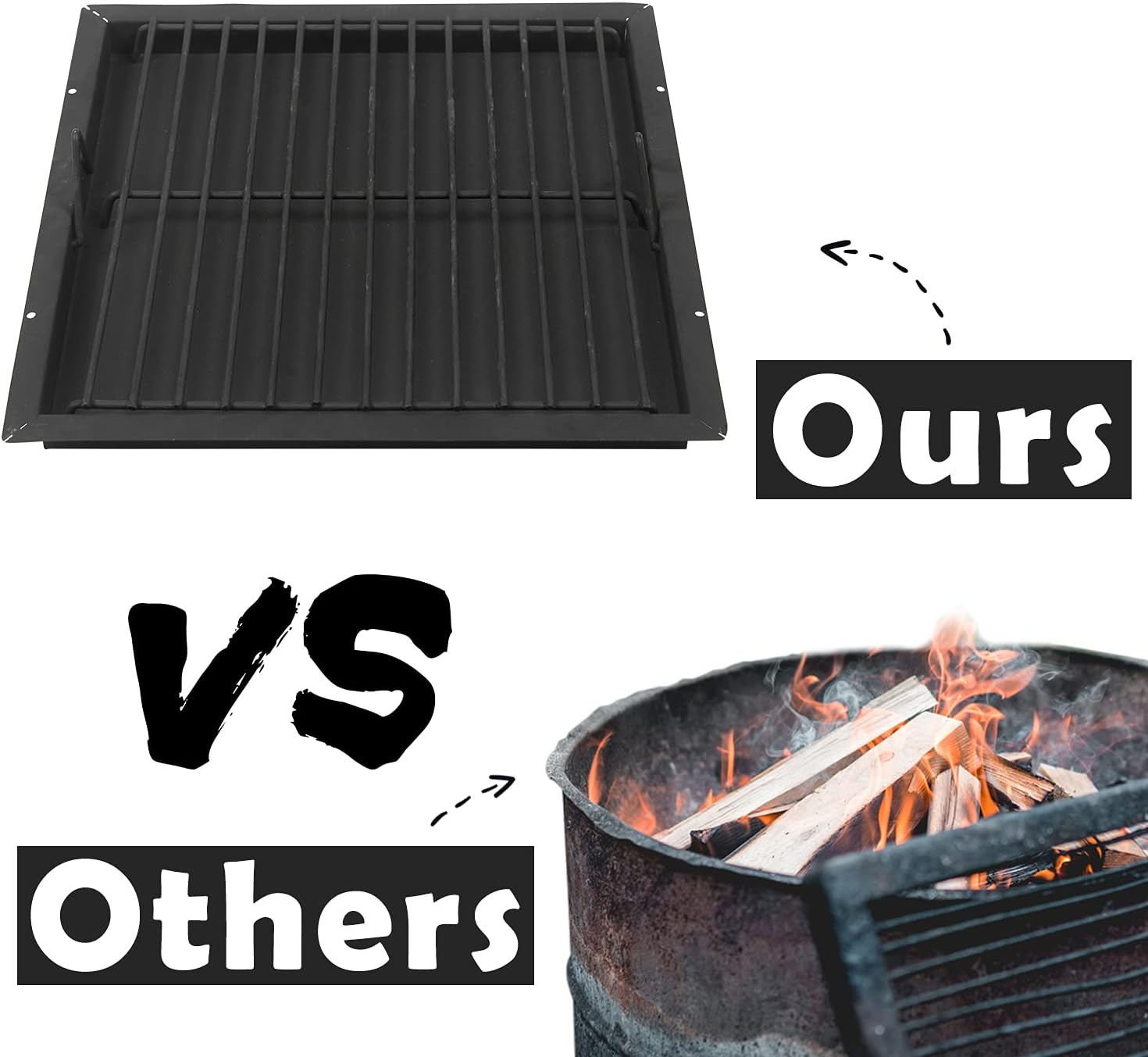 CharaVector Outdoor Wood Burning Burn Barrel Fire Pits 28&rdquo; Large Square Wood Stove, Deep Stainless Steel with Mesh Spark Screen and Fire Poker for Barbeque, Backyard, Bonfire