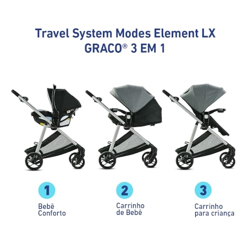 Graco Modes Element LX Travel System | Includes Baby Stroller with Reversible Seat, Extra Storage, Child Tray, One Hand Fold and SnugRide 35 Lite LX Infant Car Seat, Lynwood