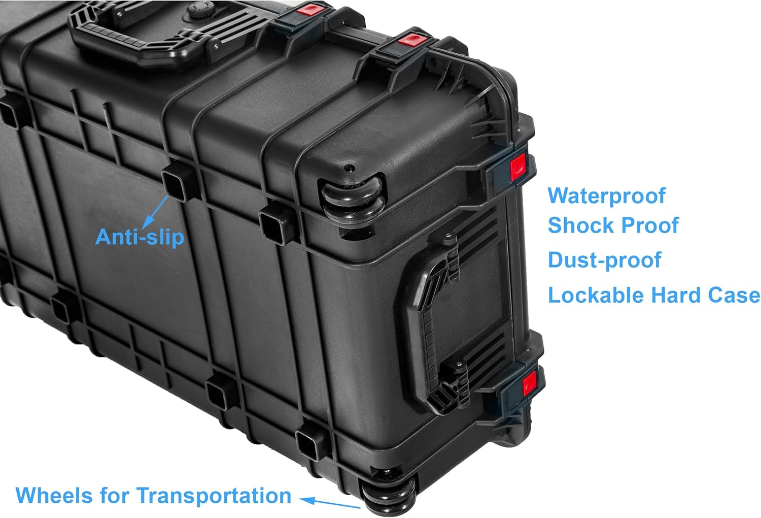 Regetek Waterproof Roller Hard Case 35"x 20.5"x 12", Equipment Case with Foam/Wheels for Camera, Tool, Electronics Gear, Instrument,IP67 Waterproof & Crushproof, Lockable, Transport Rolling Case
