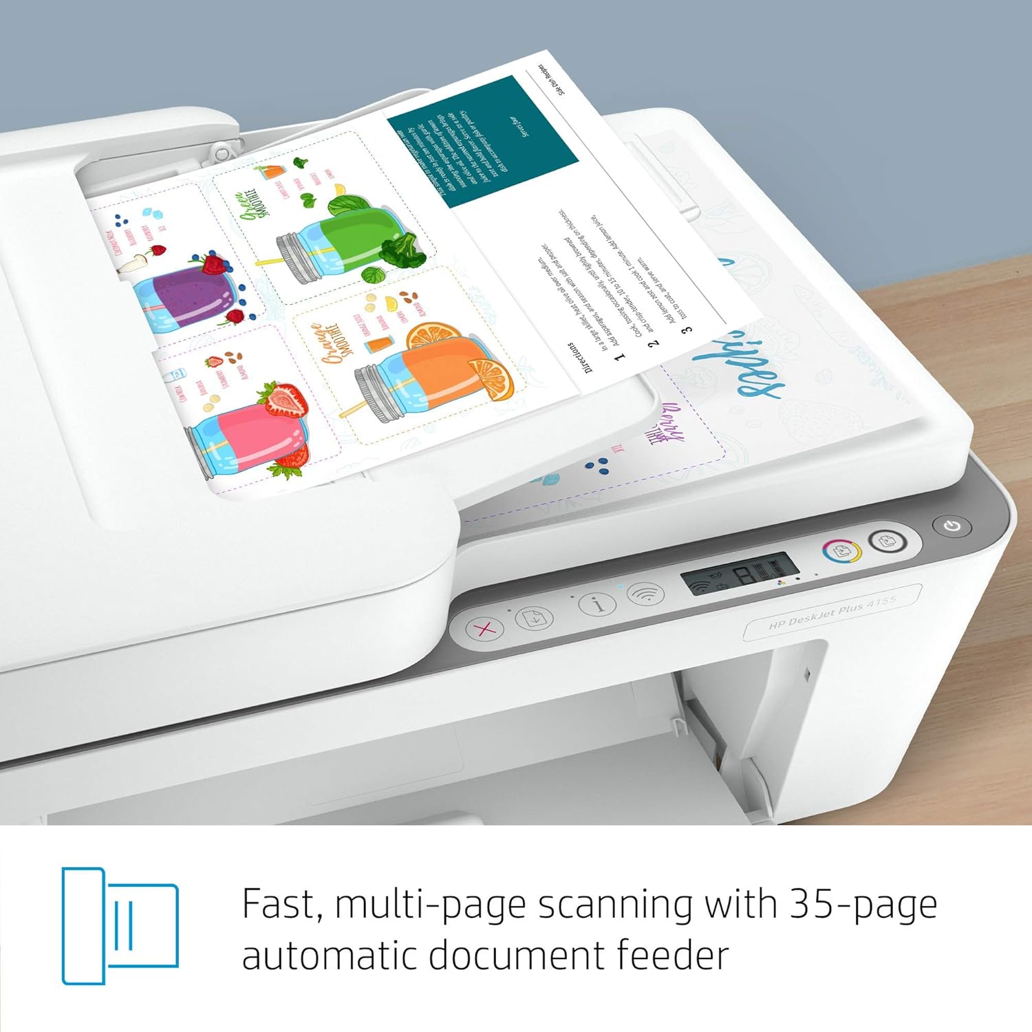 (Renewed) HP DeskJet Plus 4155 Wireless All-in-One Printer | Mobile Print, Scan & Copy | HP Instant Ink Ready | Auto Document Feeder (3XV13A) Pack of 2