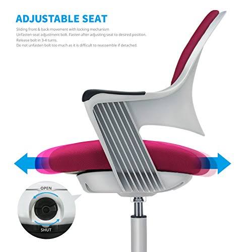 Sitrite Ergonomic Kids Desk Chair Children Study Student Computer Home School Office Height Control Easy to Assemble (Rosie Pink