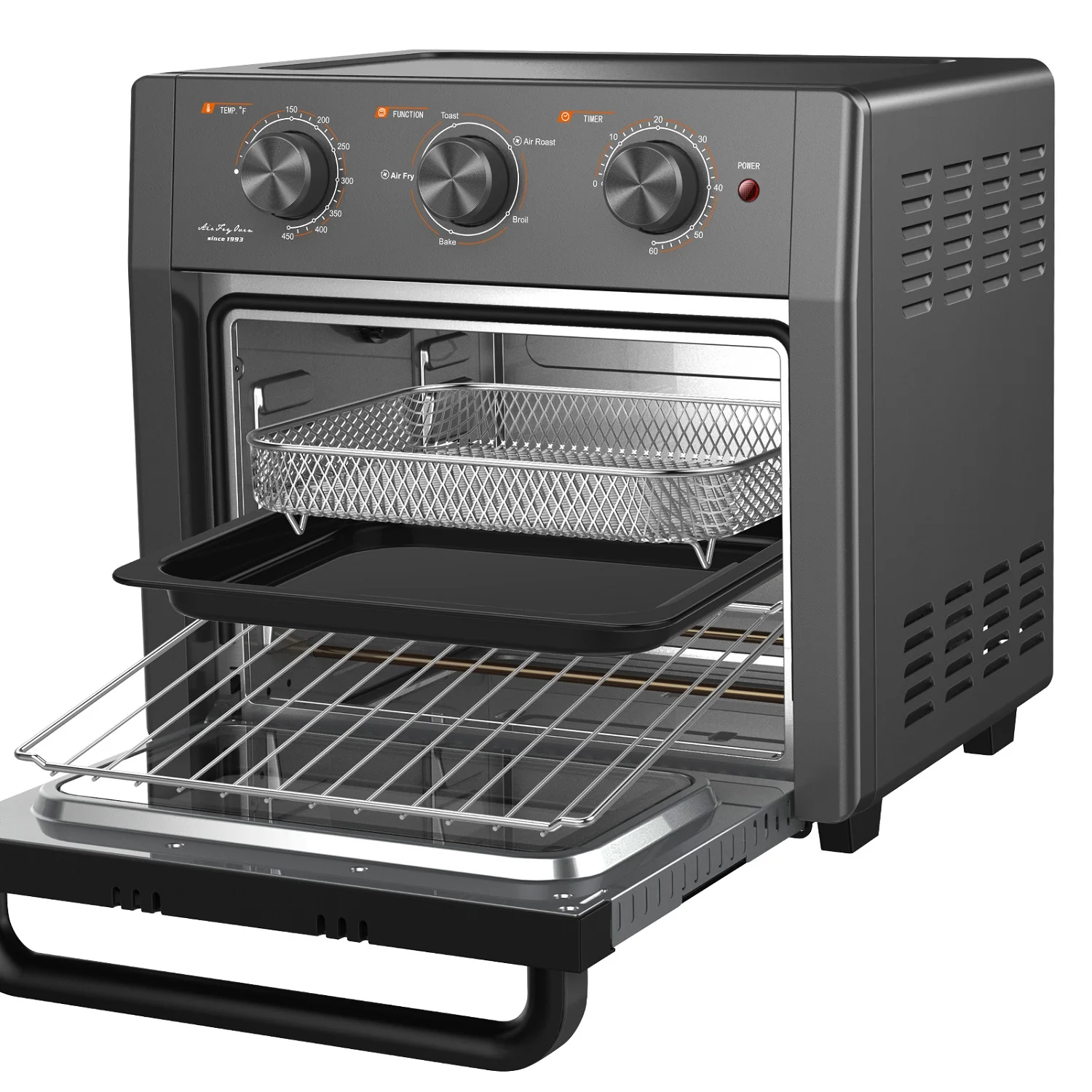 20Qt/18L Air Fryer, 1300W Large Air Fryer Toaster Oven Combo, 5 in 1 Convection Oven Countertop, Healthy Oil-Free Hot Air Fryer, Temperature Control, Dishwasher Safe Non Stick Basket