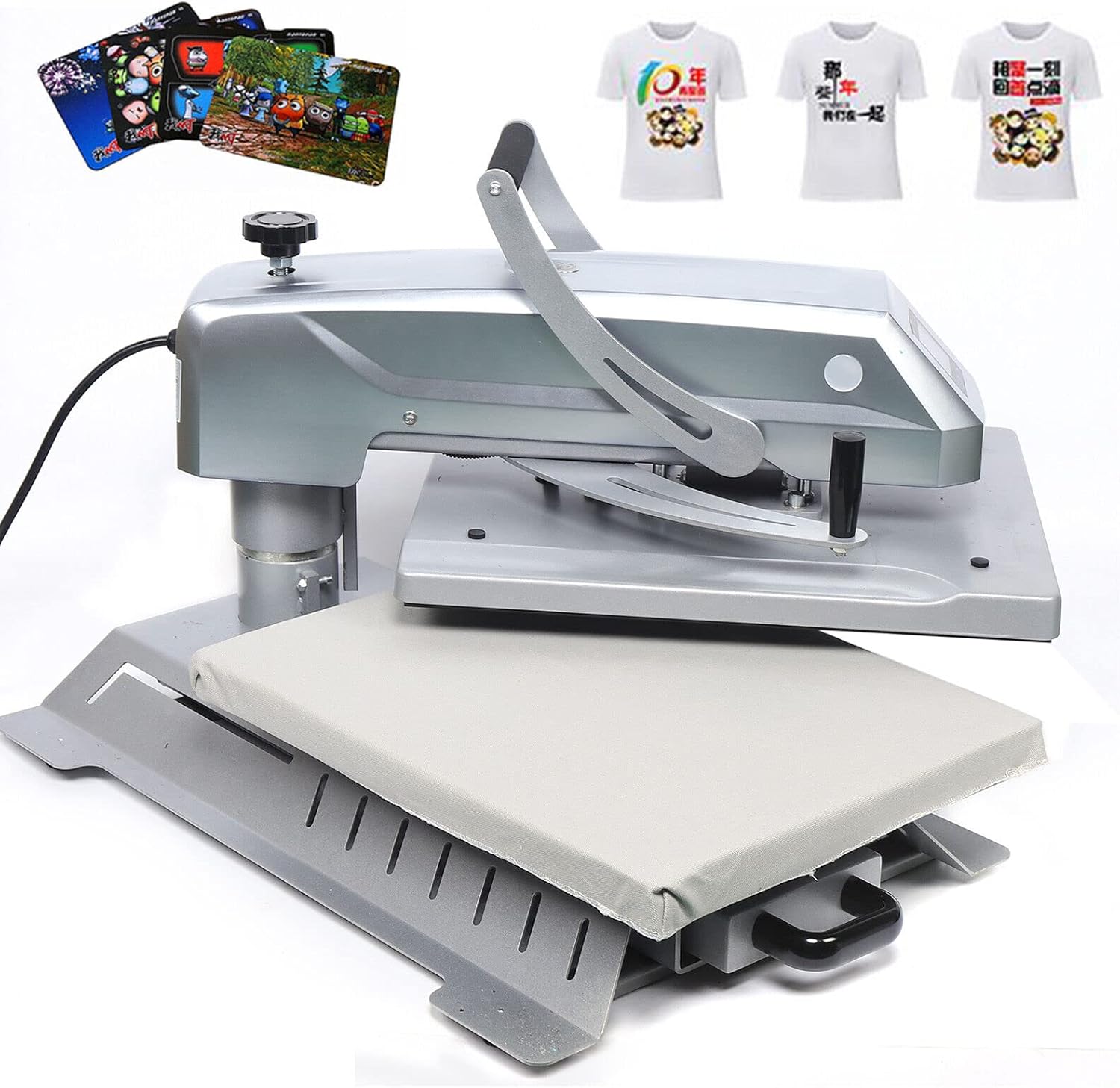 Auto Open Heat Press Machine, 16x20 Inch Clamshell Heat Press Auto Open, Digital Clam Heat Press for T Shirts Bags Mouse Pads More, Home Heat Transfer Machine for Gifts Business, silvery