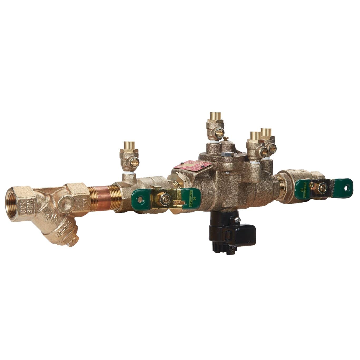 Watts LF009M3-QT-S-FS Bronze Reduced Pressure Zone Backflow Preventer Assembly, 3/4 Inch