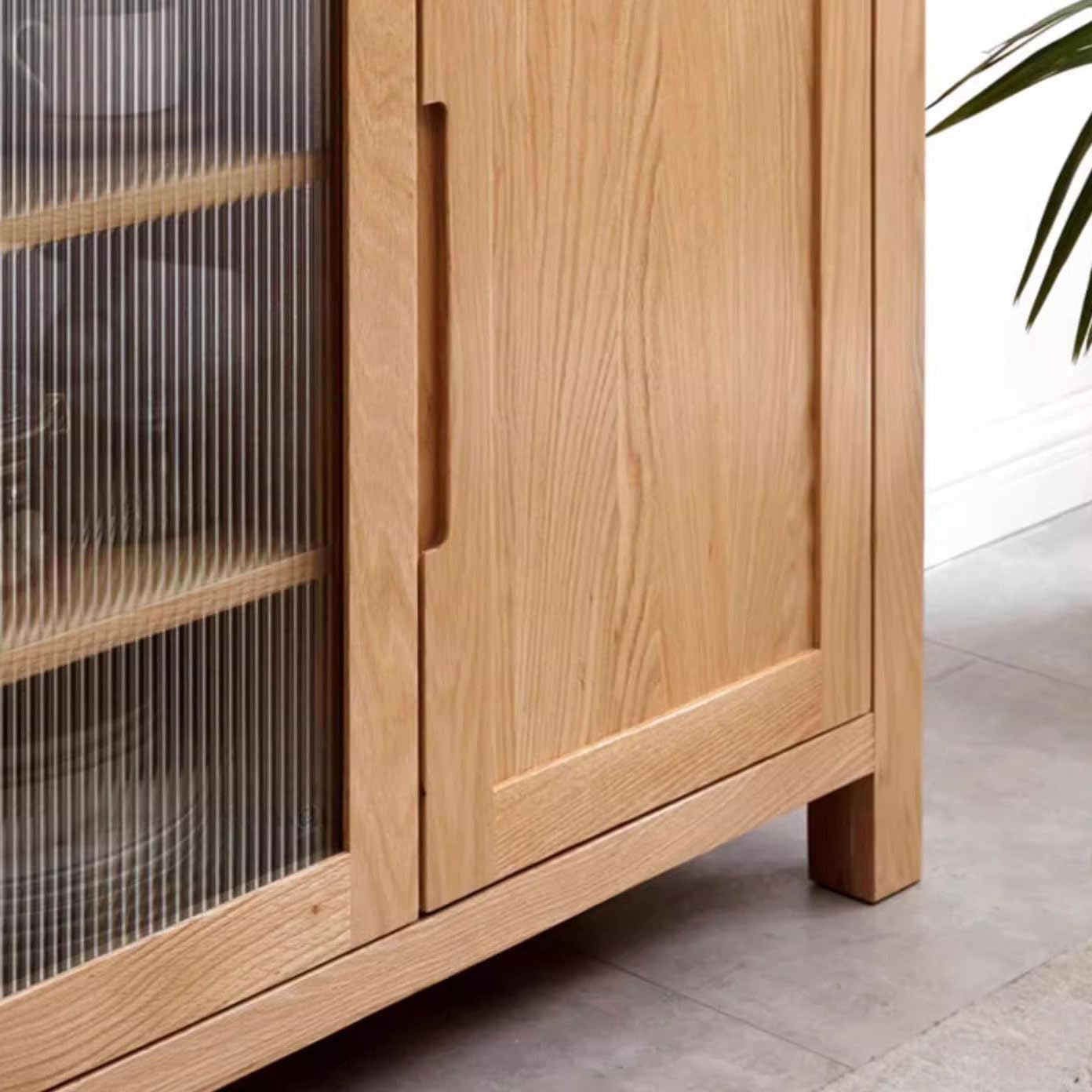 FEELIN Sideboard Buffet Cabinet Solid Wood Sideboard Nordic Oak Self-Service Cabinet Household Cabinet Storage Cupboard Simple Modern Tea Cabinet Cupboard Coffee Bar Cabinet