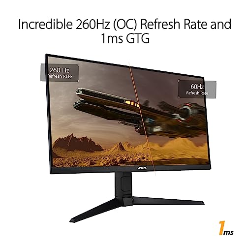 ASUS TUF Gaming 27" 2K HDR Gaming Monitor (VG27AQ) - QHD (2560 x 1440), 165Hz (Supports 144Hz), 1ms, Extreme Low Motion Blur, Speaker, G-SYNC Compatible, VESA Mountable, DisplayPort, HDMI ,Black