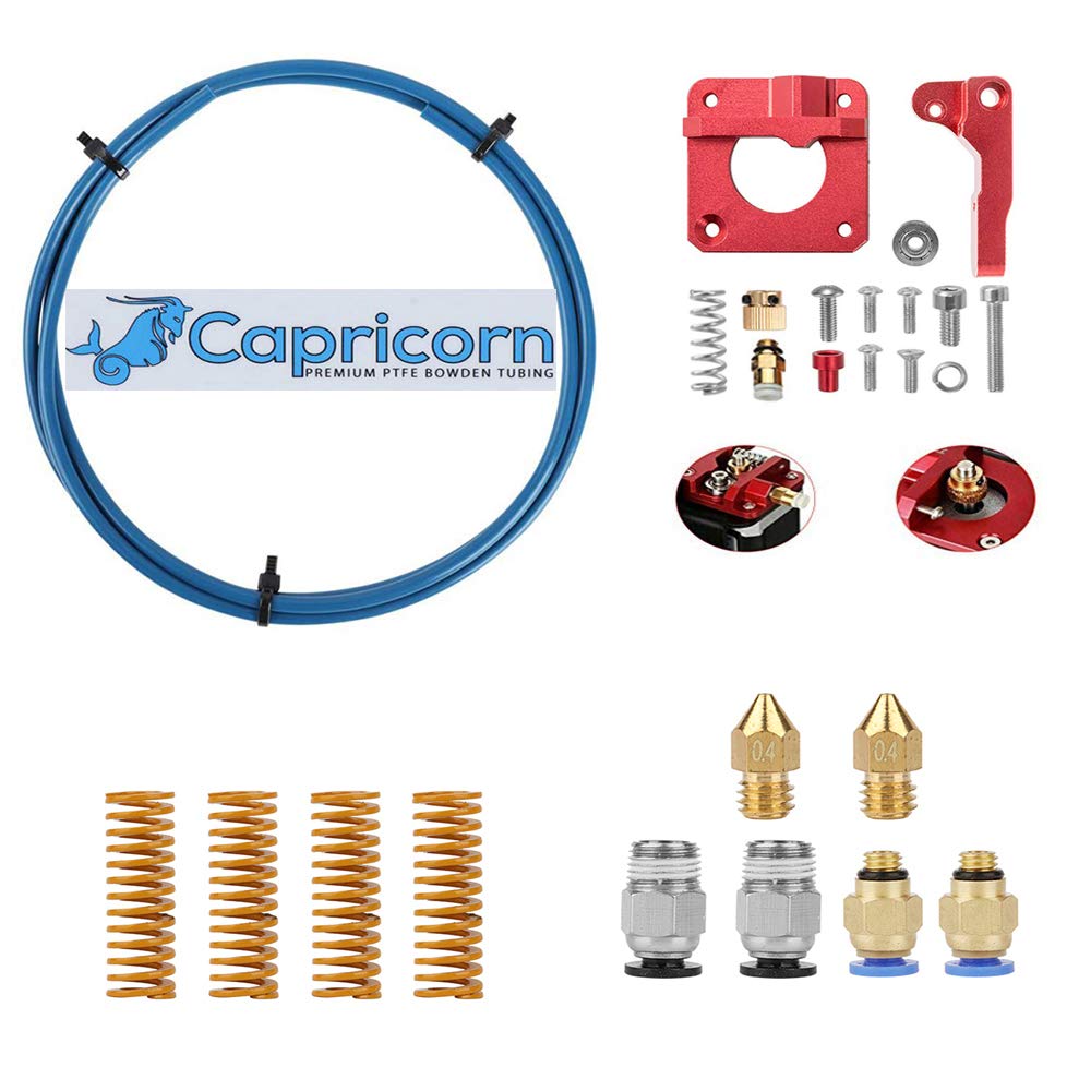 Creality CR Touch Auto Bed Leveling Sensor Kit for 32 Bit V4.2.2/(.7) Mainboard Ender 3v2/3/Pro/Ender 5/Pro/CR-10,Capricorn PTFE Bowden Tubing 1M,Aluminum Extruder, 0.4mm Nozzle, PC4-M6/M10 Fittings