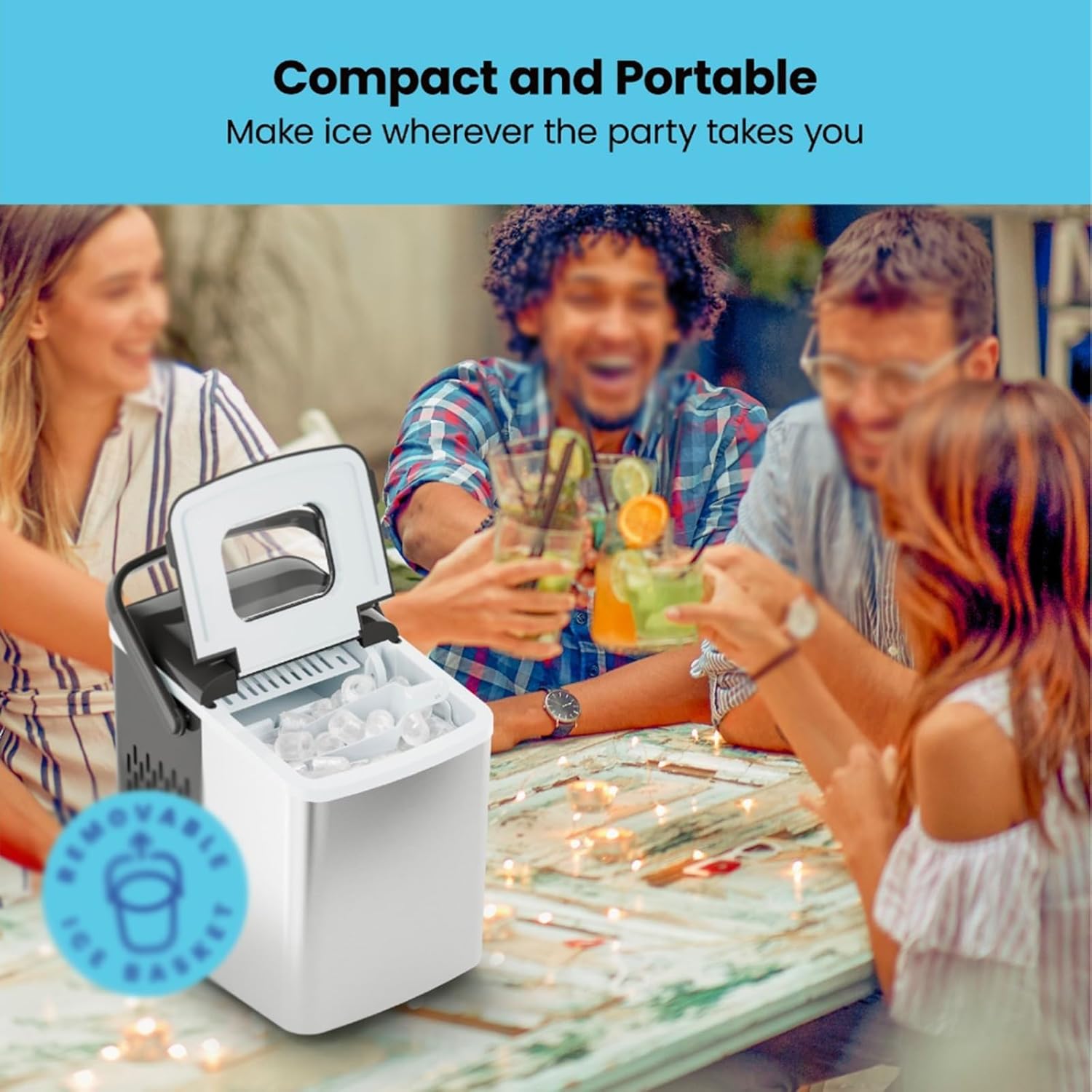 Bench Ice Maker Double Size Ice Maker 6 Minutes Per Lot Two Size Options Ice Cube Machine Electric Ice Machine