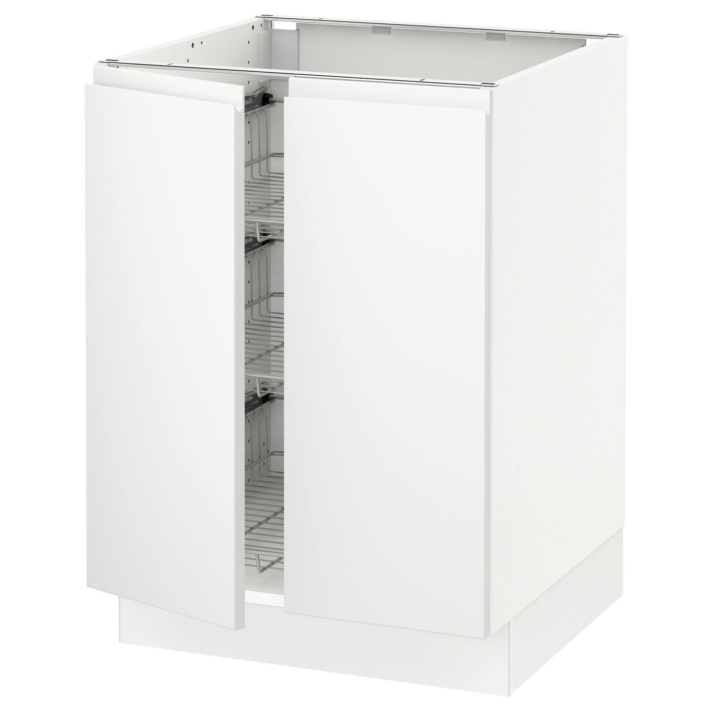 IKEA - SEKTION Base Cabinet W Wire basket/2 Doors, white/Voxtorp Matt White, 24x24x30 59339315