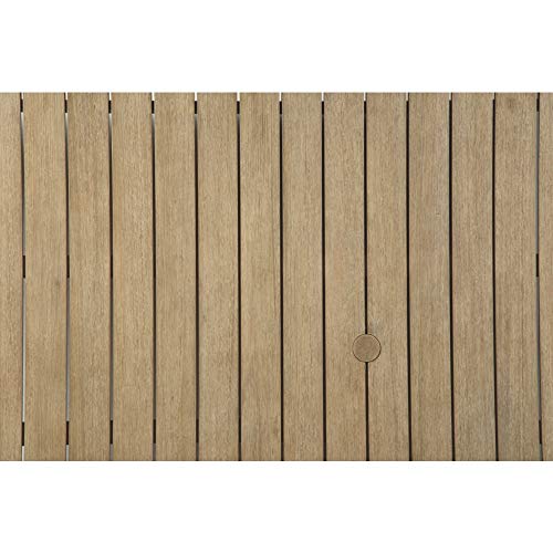 Signature Design by Ashley Carter Hall Outdoor Eucalyptus Patio Sofa with Cushion, Beige