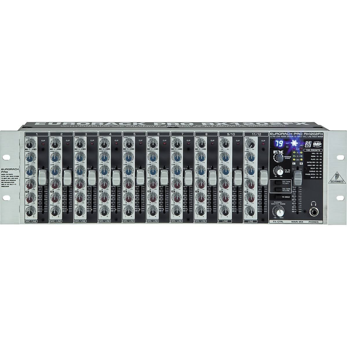 Behringer RX1202FX Ultra Low-noise Design 12-input Mic/line Rack Mixer