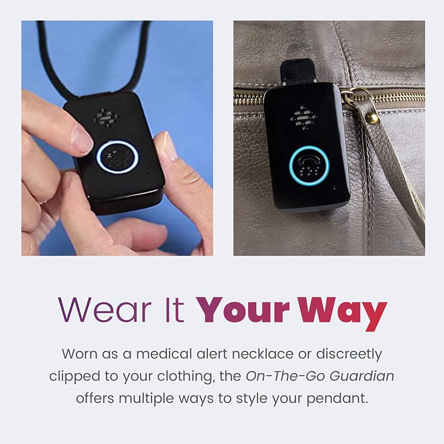 Medical Guardian On-The-Go Alert Button for Seniors — Water Resistant Medical Alert Call Button — 24/7 Wireless Emergency Button with Clear Two-Way Speaker — 4G LTE Cellular (1 Month Included) Pack of 2