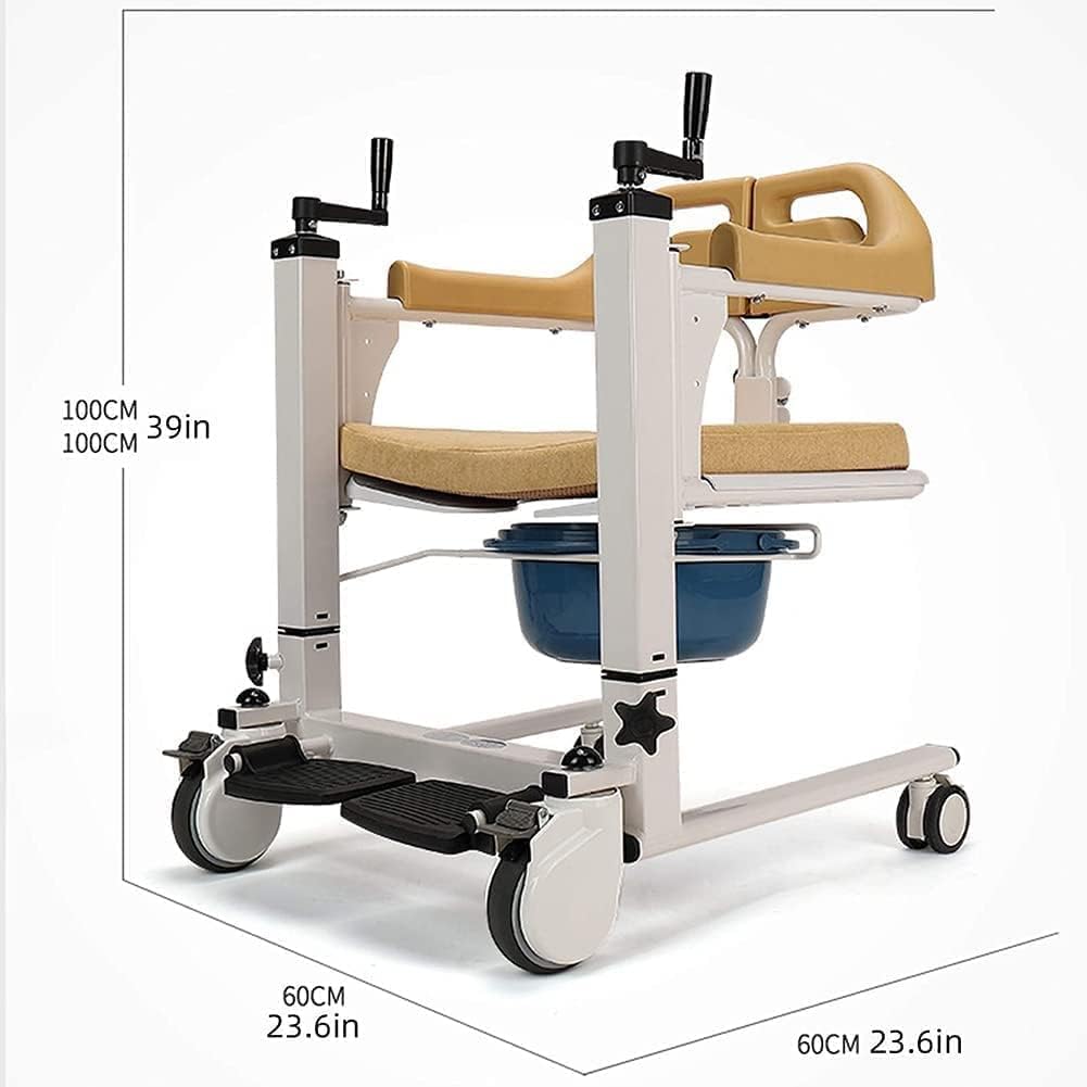 Commode Toilet Chair,Shower Wheelchair Bath Toilet,Shower and Commode Transport Chair with Wheels and Padded Seat for Handicap, Elderly, Injured and Disabled, 250 Lb Weight Capacity